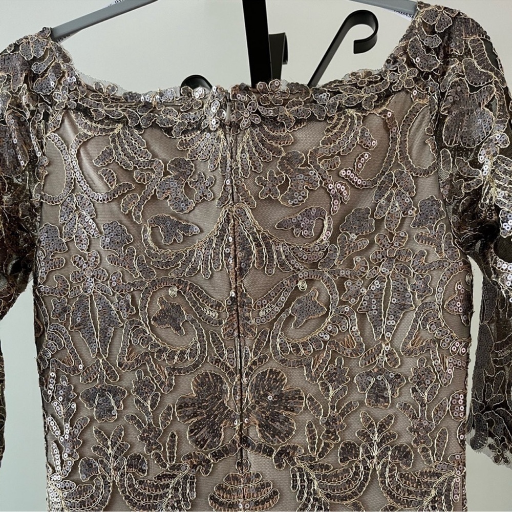 Tadashi Shoji Jemison Sequin Embroidered Gown, Size 8. - Picture 7 of 14